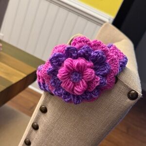 Handcrafted Pink and Purple Flower Hair Accessory